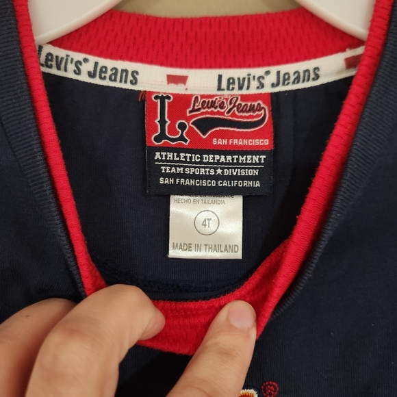 Vintage Levis Kids Tshirt Baseball 4t Blue - Picture 4 of 5